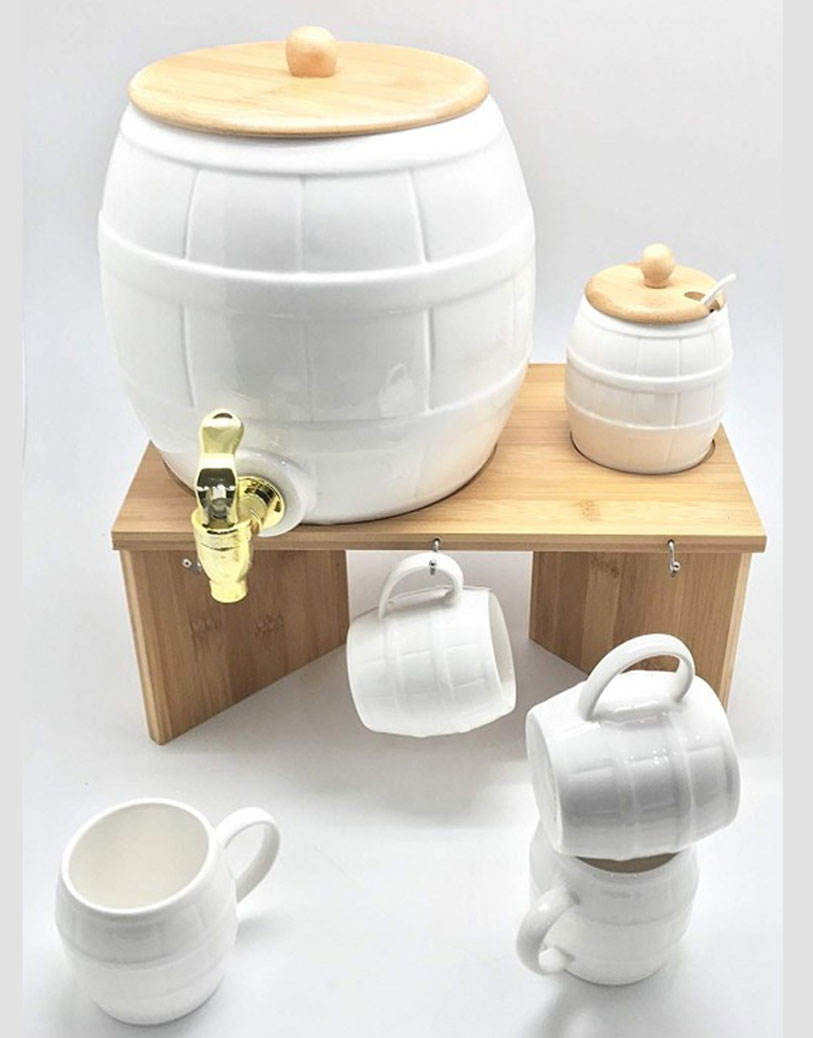 Porcelain Dublin Beverage Set-9pcs, White