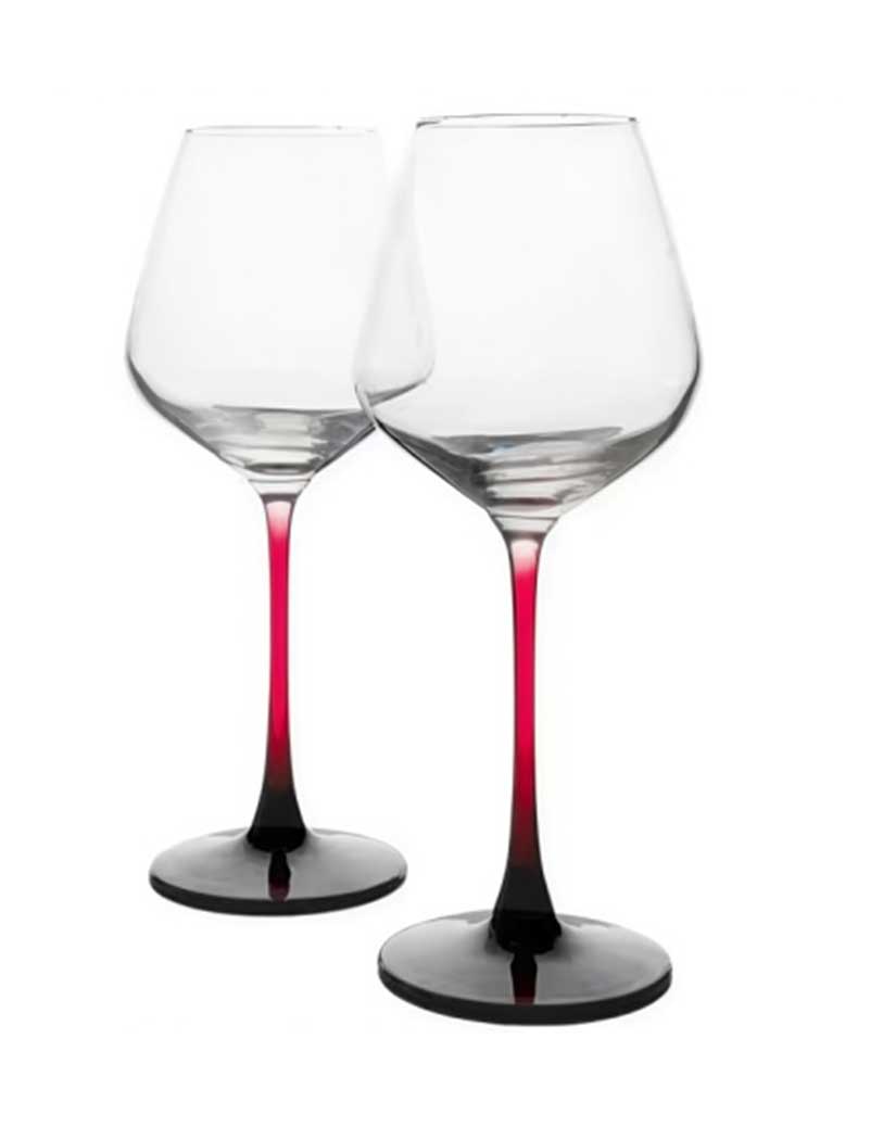 WINE GLASS D-20 (RED & BLACK STEM)