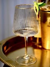 GOLD Rim White Wine Glass 480ml Set Of 6 Pcs