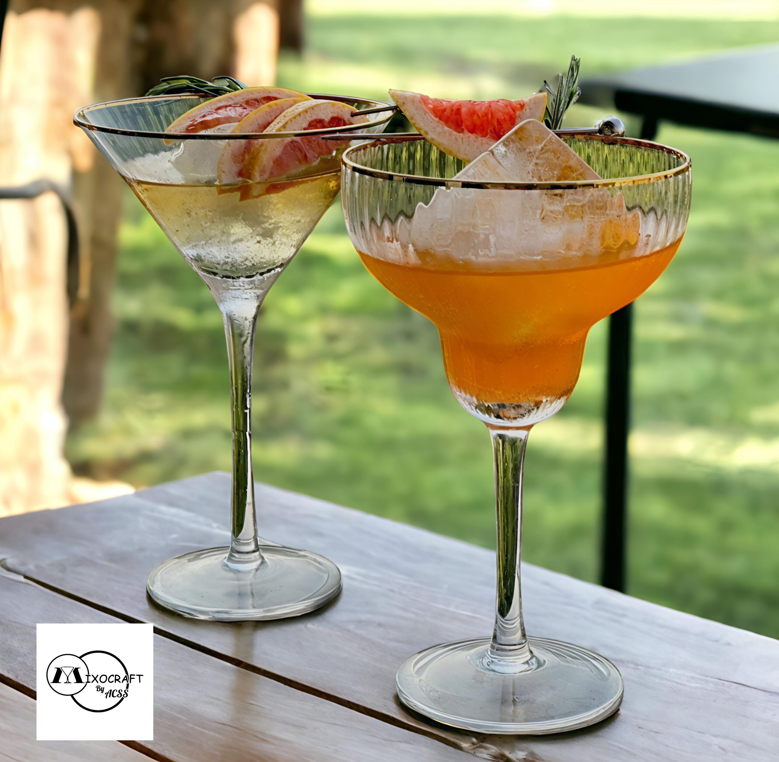 GOLD Rim Margrita Glass  450ml Set Of 6 Pcs