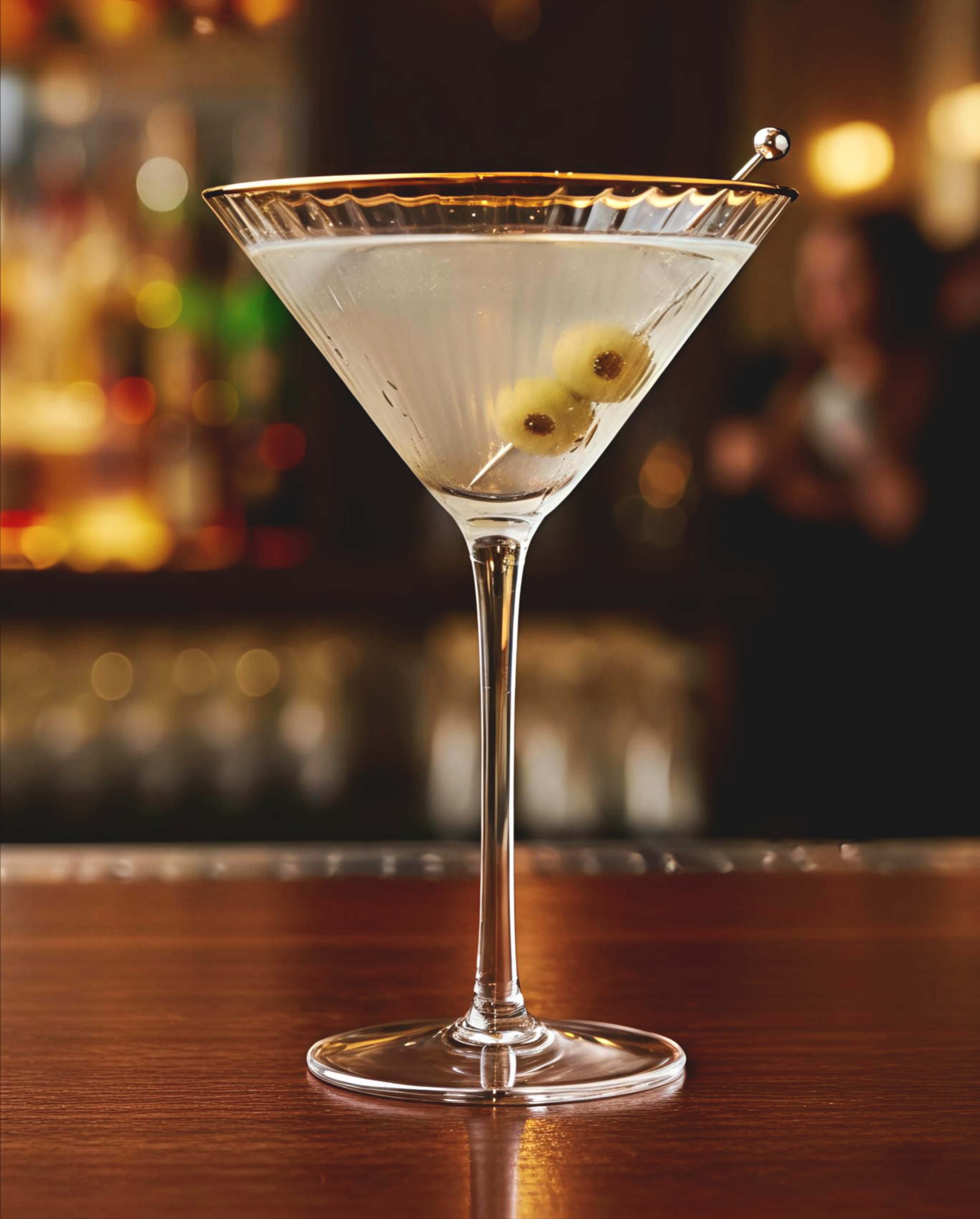 GOLD Rim Martini Glass  280ml Set Of 6 Pcs