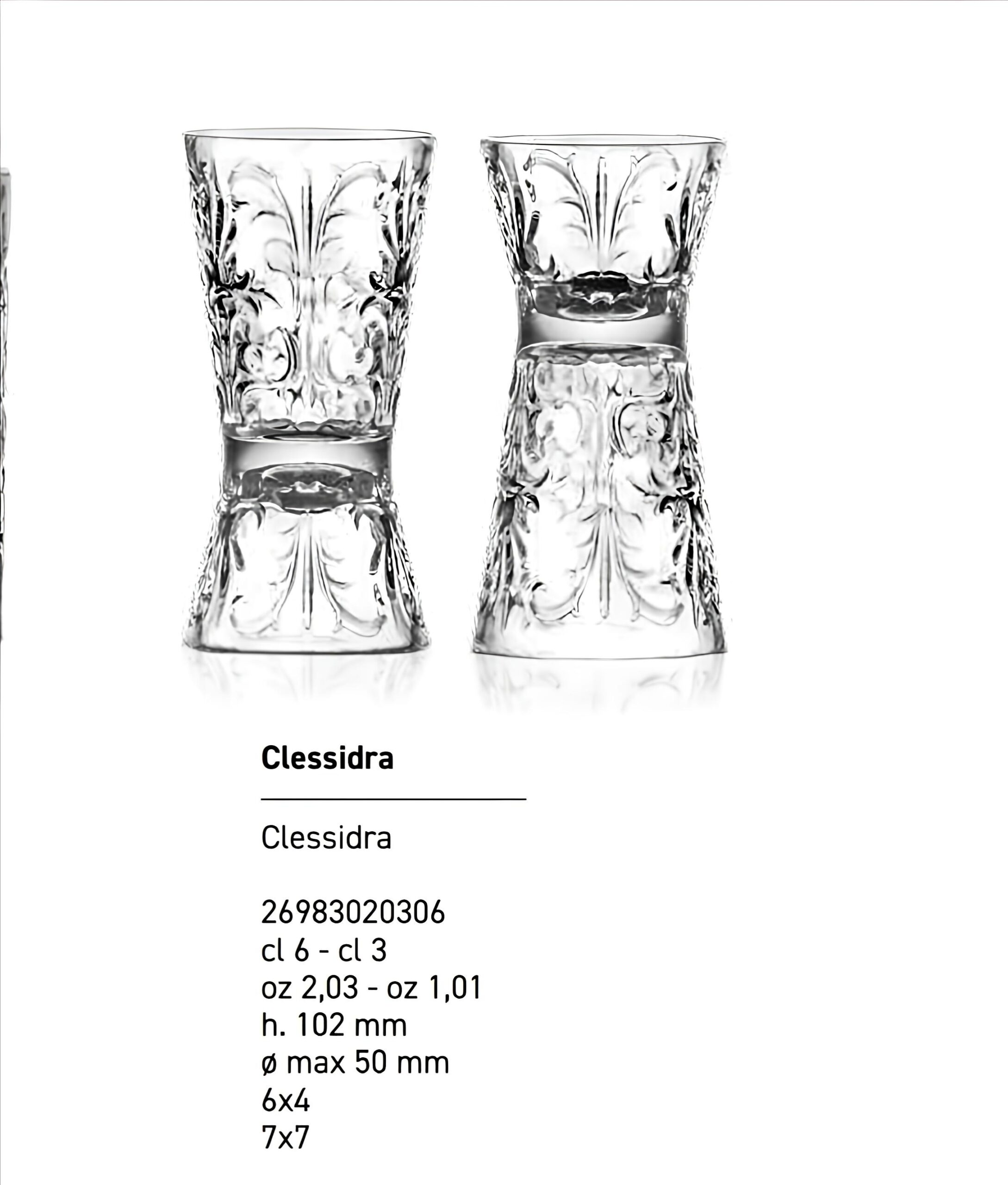 TATTOO ClessidraTumbler (Shot Glass) Set Of 6 Pcs