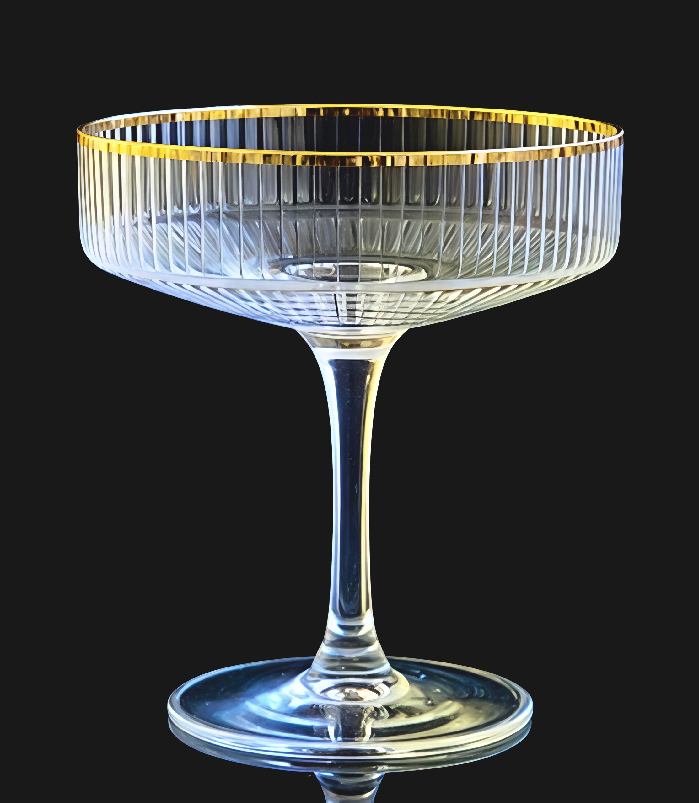 GOLD Rim Coupe Glass  200ml Set Of 6 Pcs
