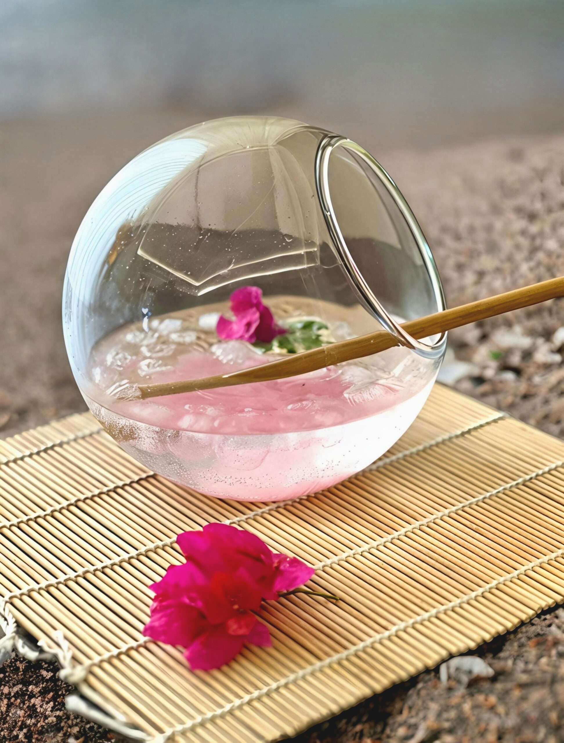 Bowl Cocktail Glass With Straw 600ml 1 Pc