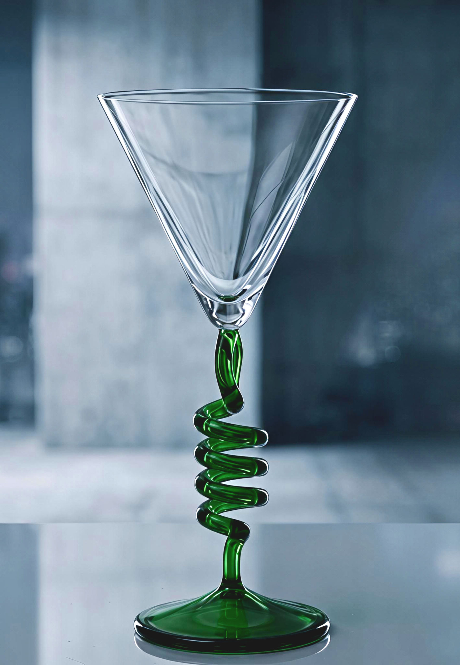 Funnel Stem Color Coil Glass 200ml 1 Pc