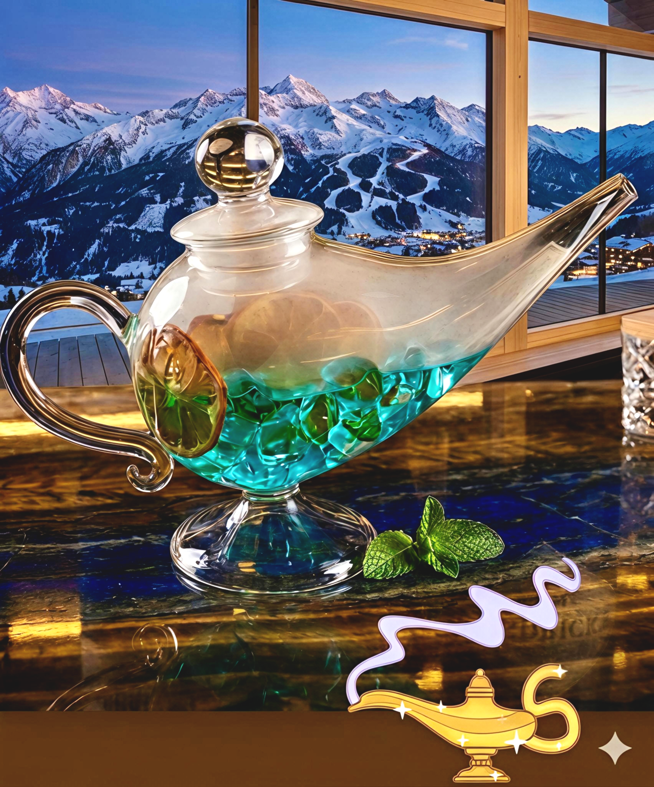 Glass Tea Pot  (Alladin) 200ml 1 Pc