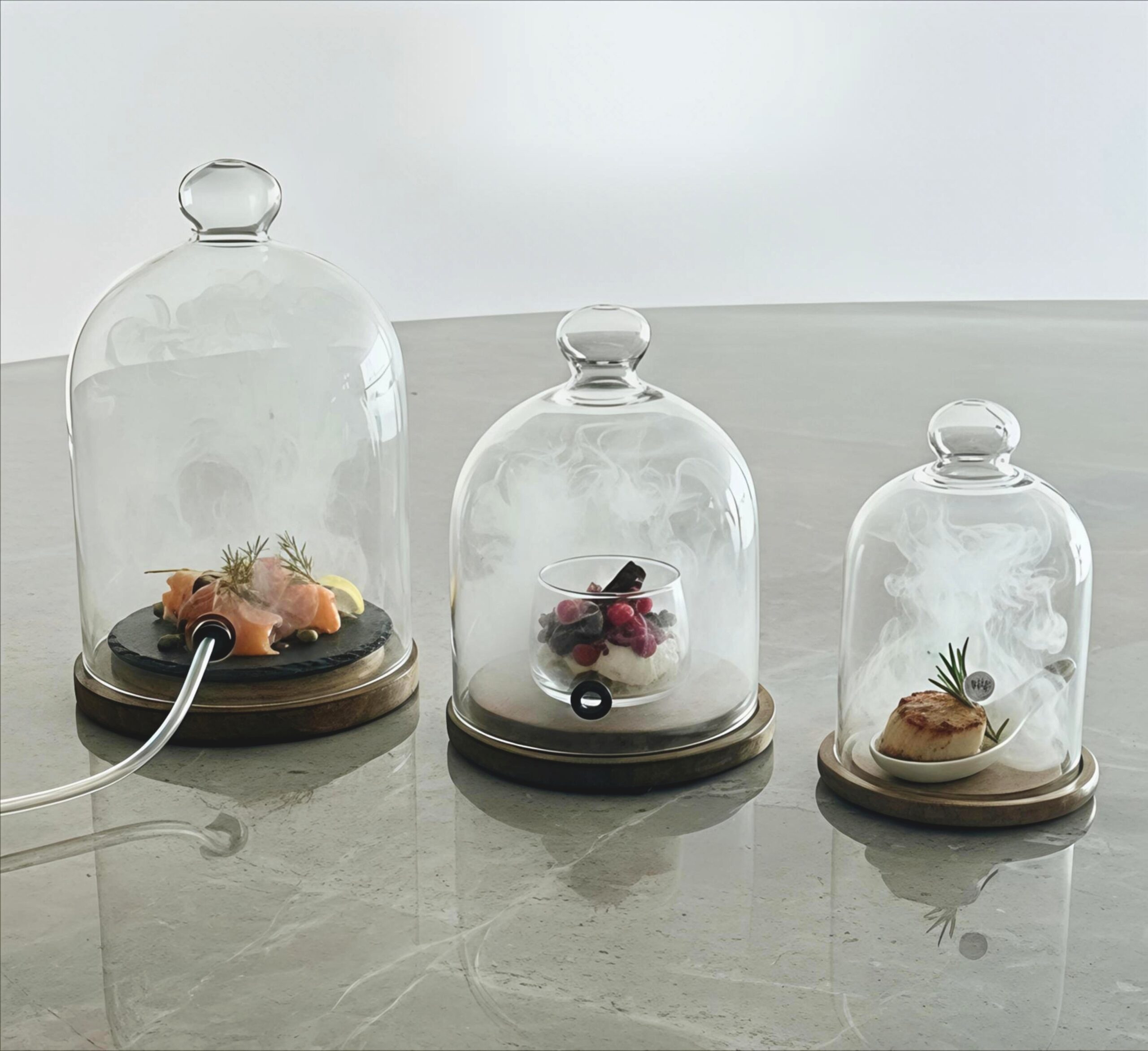 Small Glass Dome Height-18CM,Dome Bottom DI-14cm, With Wooden Base Dome H-20CM