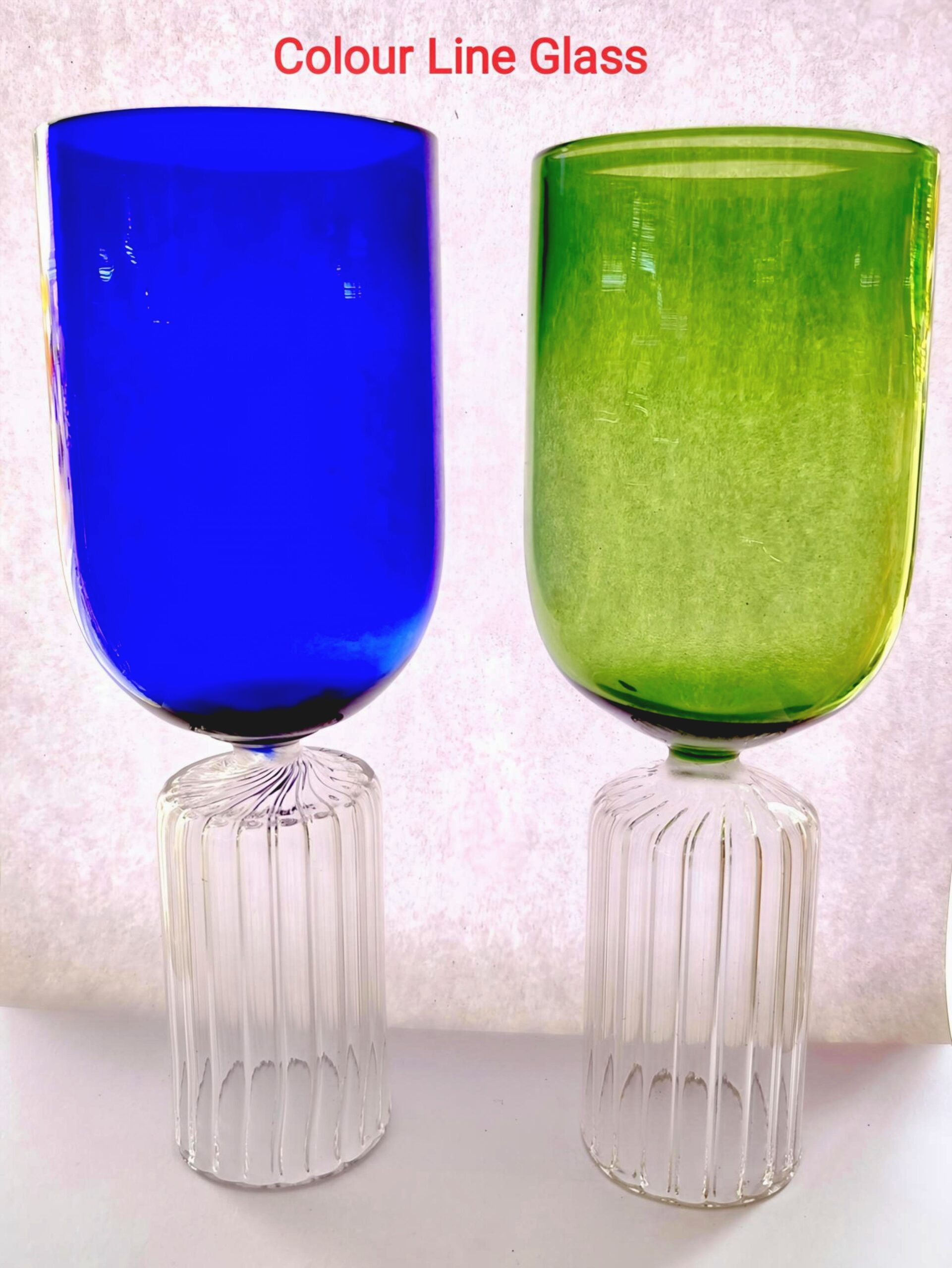 U Shape Color Line Glass 280ml 1 Pc