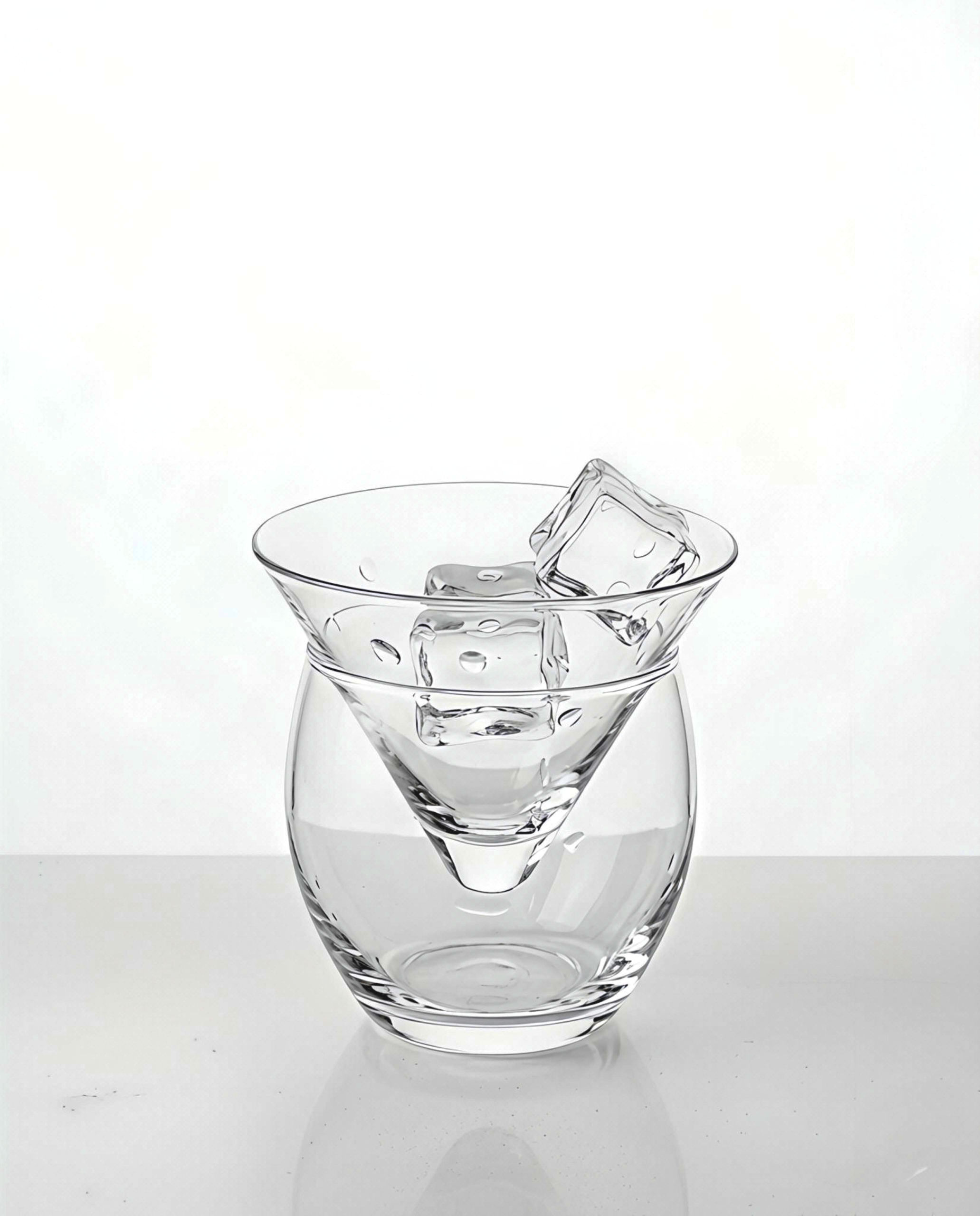 Martini Chiller Glass 1PC Cone 1Pc Bowl 2Pc Set 200ml